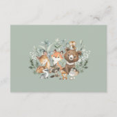 Boho Sage Green Woodland Animals Diaper Raffle Begleitkarte (Rückseite)