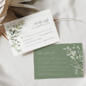 Boho Sage Greenery Botanical Wedding RSVP Card Karte
