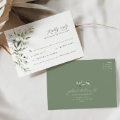 Boho Sage Greenery Botanical Wedding RSVP Card Karte
