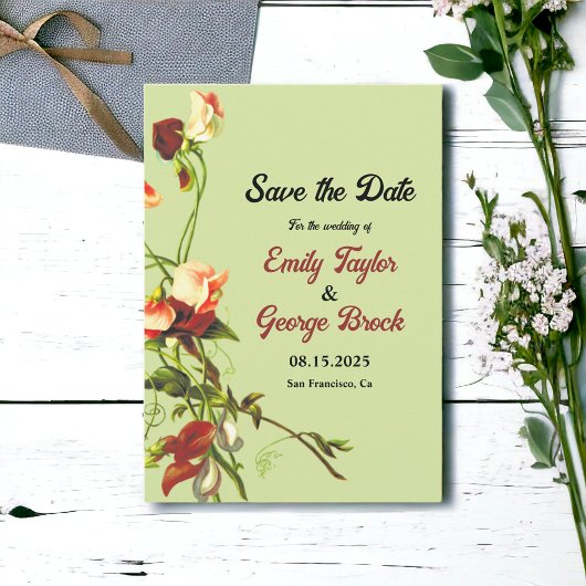 Boho Sage Greenery Elegante Rose Blumenzwiese Save The Date