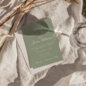 Boho Sage Grün Moderner QR-Code Foto-Hochzeit Einladung