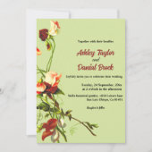 Boho Sage Grüne Herbstwochen Rose fallen blutige H Einladung (Vorderseite)