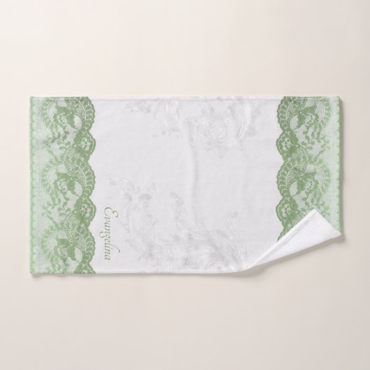 Boho Sage Imitats Lace Personalisiert Handtuch (Handtuch)