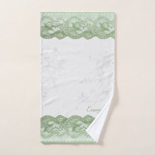 Boho Sage Imitats Lace Personalisiert Handtuch