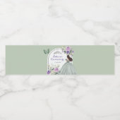 Boho Sage Lila Royal Princess XV Años Wasserflaschenetikett (Einzelnes Label)