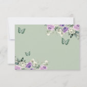 Boho Sage Lilac Floral Princess Quinceañera Dankeskarte (Rückseite)
