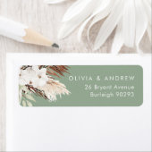 Boho Sage Modern Floral Wedding Rücksendeadresse (Insitu)