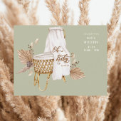 Boho Sage Oh Baby Bassinet Dusche Einladung