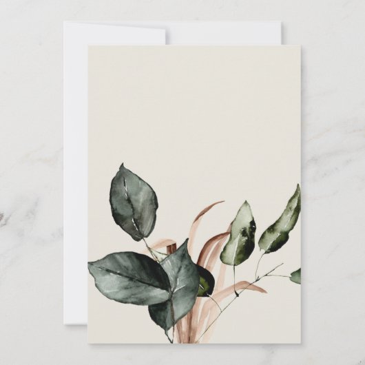 Boho Sage Pampas Grass Bridal Dusche Einladung (Rückseite)