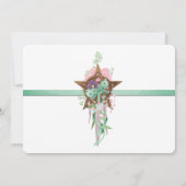 Boho Sage & Pink Wicca Pentagramm Handfastet Save The Date (Rückseite)