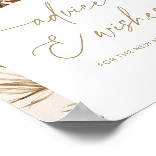 Boho sage Ratschläge und Wünsche für Newlyweds Pos Poster (Ecke)