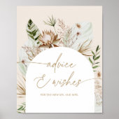 Boho sage Ratschläge und Wünsche für Newlyweds Pos Poster (Vorne)