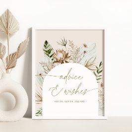 Boho sage Ratschläge und Wünsche für Newlyweds Pos Poster