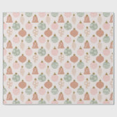 Boho Sage Terracotta Rosa Ornamente Weihnachten Geschenkpapier (Flach)