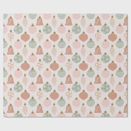 Boho Sage Terracotta Rosa Ornamente Weihnachten Geschenkpapier (Flach)
