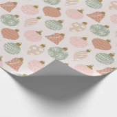 Boho Sage Terracotta Rosa Ornamente Weihnachten Geschenkpapier (Ecke)