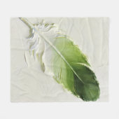 Boho-Sagegrün 3D-Impasto-Feder-Ölgemälde Fleecedecke (Vorderseite (Horizontal))