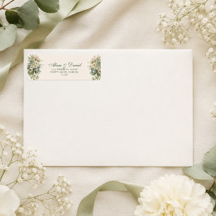 Boho-Sagegrün- und Elfenblumen-Hochzeitsanschrift
