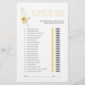 Boho sagte, sie sagte Sonnenblumen Brautparty Game (Vorderseite)