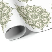 Boho Salbeigrün Mandala Geschenkpapier (Rolleneckpunkt)