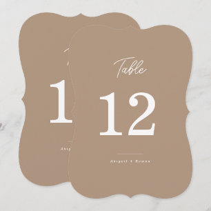 Boho-Sand-Die-Cut-Script-Hochzeitstischnummer Einladung