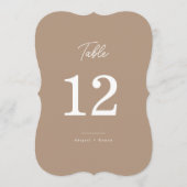 Boho-Sand-Die-Cut-Script-Hochzeitstischnummer Einladung (Vorderseite)