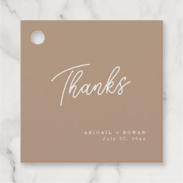 Boho-Sand-Minimalist-Schrift Hochzeits-Dankeschön Geschenkanhänger