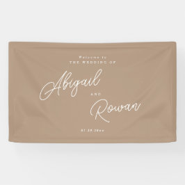 Boho-Sand-Minimalist-Schrift-Hochzeits-Willkommens Banner