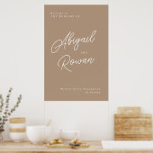 Boho-Sand-Minimalist-Script-Hochzeits-Willkommenss Poster (Küche)