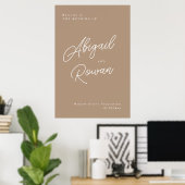 Boho-Sand-Minimalist-Script-Hochzeits-Willkommenss Poster (Heimbüro)