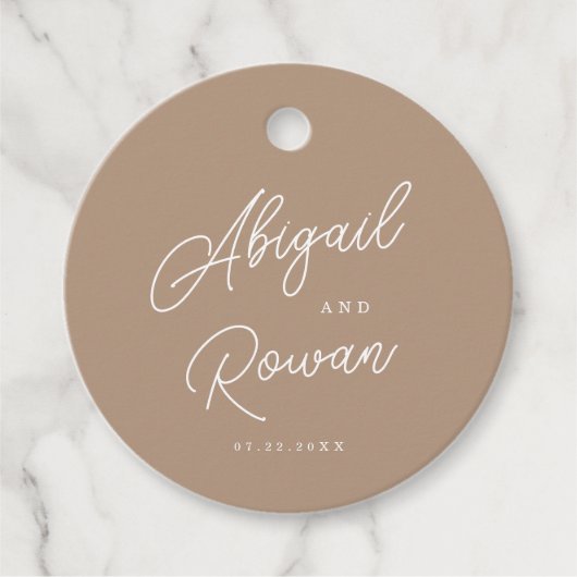 Boho-Sand-Minimalist-Script-Hochzeitsgeschenk-Anhä Geschenkanhänger (Vorderseite)