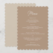 Boho-Sand-Minimalist-Script-Hochzeitsmenükarte Einladung (Vorne/Hinten)