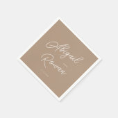 Boho-Sand-Minimalist-Script-Hochzeitsservietten Serviette (Ecke)