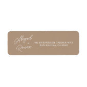 Boho-Sand-Minimalist-Script-Rücksende-Adresse-Etik (Vorne)