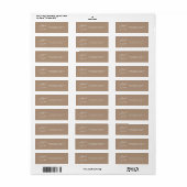Boho-Sand-Minimalist-Script-Rücksende-Adresse-Etik (Vorne)