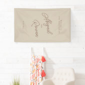 Boho-Sand-Minimalist-vertikales-Hochzeitswillkomme Banner (Insitu)