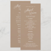 Boho-Sand-Schrift-Minimalist-Hochzeitsprogrammkart Einladung (Vorne/Hinten)