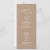 Boho-Sand-Schrift-Minimalist-Hochzeitsprogrammkart Einladung (Vorderseite)