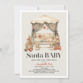 Boho Santa Baby Weihnachtskrippe Kinderdusche Einladung (Vorderseite)
