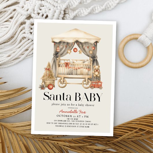 Boho Santa Baby Weihnachtskrippe Kinderdusche Einladung