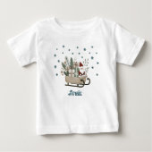 Boho Santa on Sleigh mit Geschenken Schneeflocken  Baby T-shirt (Vorderseite)