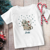 Boho Santa on Sleigh mit Geschenken Schneeflocken  Baby T-shirt