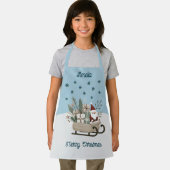 Boho Santa on Sleigh mit Geschenken Schneeflocken Schürze (Insitu)