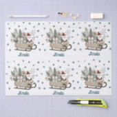 Boho Santa on Sleigh mit Geschenken Schneeflocken Seidenpapier (Handwerk)