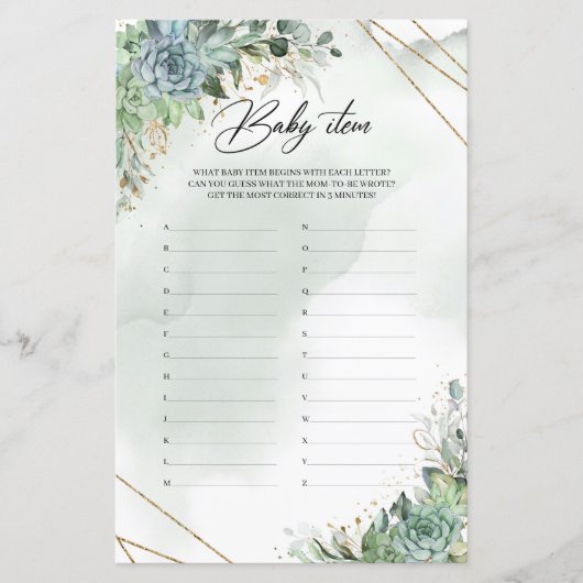 Boho saugt grünes Blattgold Rahmen Babyartikel (Vorderseite)