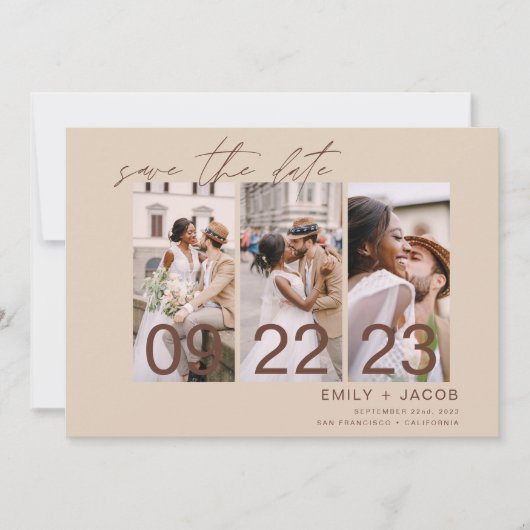 Boho Save the Date 3 Foto Terracotta (Vorderseite)