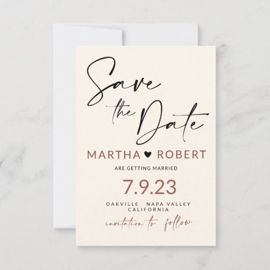 Boho Save the Date Card mit Foto (Vorderseite)