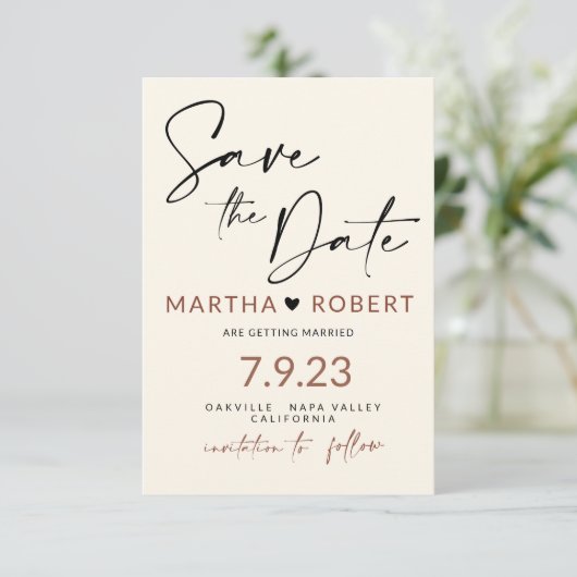 Boho Save the Date Card mit Foto (Stehend Vorderseite)