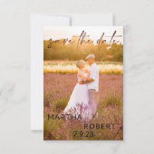 Boho Save the Date Card mit Foto (Rückseite)