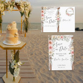 Boho Save the Date - Elegant Bohemisch Floral Ankündigungspostkarte